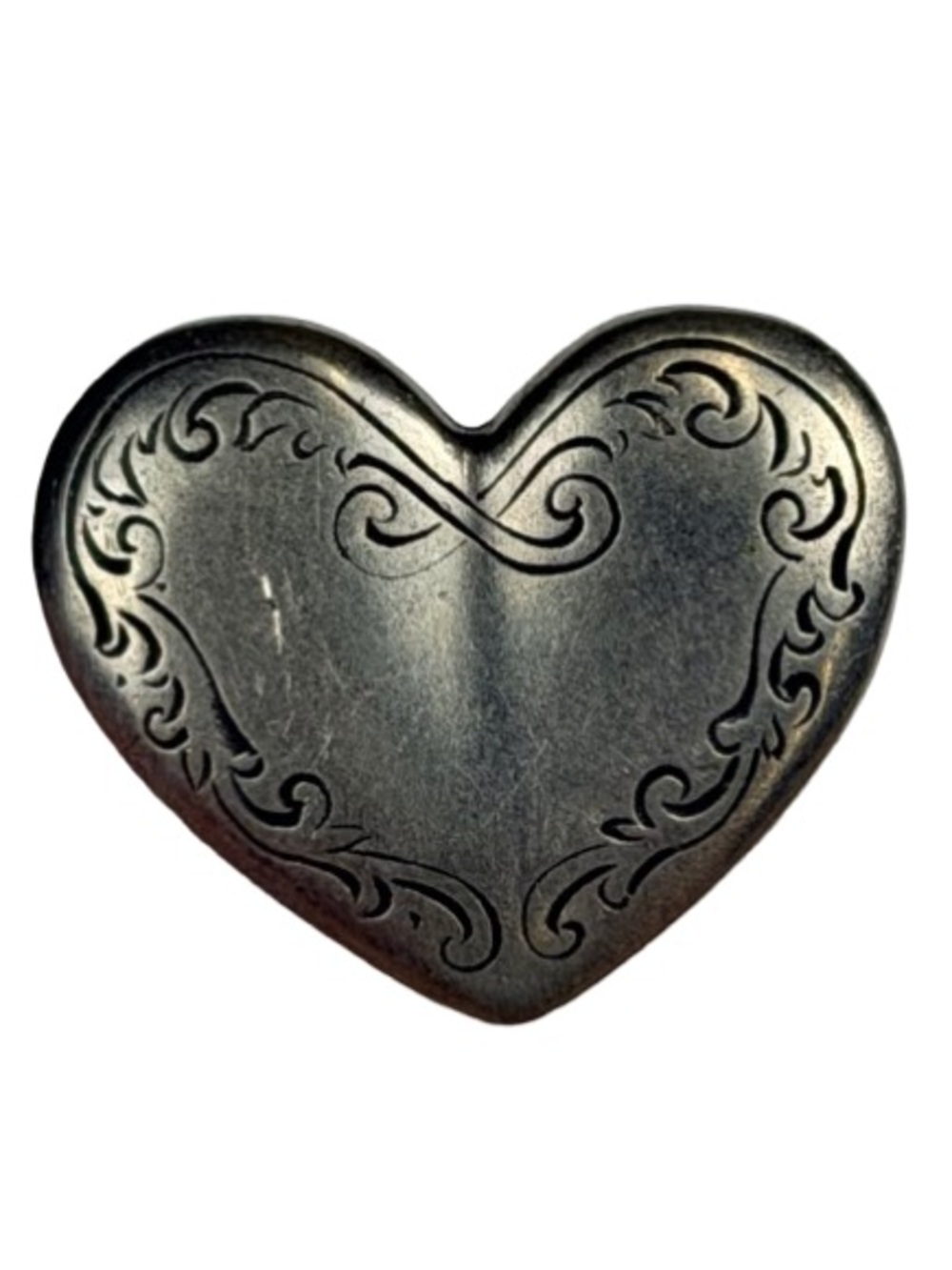 Vintage 1995 Danforth Pewter Heart Brooch Romantic Cottagecore Pin Grandmacore